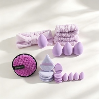 Lulumi Lingettes démaquillantes 20 pièces en microfibre corail lavables portables douces légères, Bandeau de lavage facial, Ensemble de lavage du visage 4 couleurs