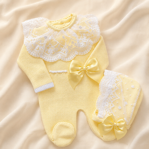 Conjunto <span class=keywords><strong>de</strong></span> Ropa <span class=keywords><strong>de</strong></span> Bautizo para Bebé Niña, Marca Kaiyue, <span class=keywords><strong>de</strong></span> Algodón, Tejido, con Gorro <span class=keywords><strong>de</strong></span> Encaje, Lazo <span class=keywords><strong>de</strong></span> Perlas, Estilo Formal y Elegante - Product Image 5