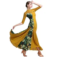 Çin seksi dans kadın dans elbise balo salonu uzun etek Modern Waltz rekabet elbise kızlar balo salonu standart kostüm