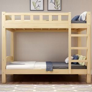 Cama litera de madera maciza con barandillas, doble cajón y estantería para dormitorio infantil. - Product Image 2