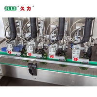 Machine de remplissage entièrement automatique à quatre têtes pour liquides, nettoyants, eau et pâtes dans les flacons en verre
