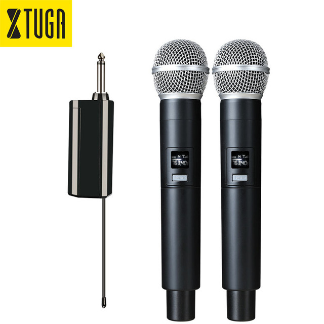 TUGA 2.4GHz UW-58 Rechargeable Wireless Conference Microphone Professional Handheld LED Lights for Party Karaoke Church Show