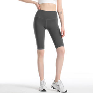 Liquidation pour femmes taille haute pêche hanche cinq points serré Yoga Shorts Ulu Double face brocart brossé haute élastique Fitness - Product Image 4