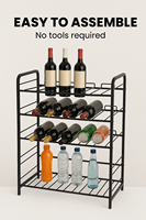 Porte-bouteilles empilable en métal à fonction mixte à 5 niveaux pour la cuisine Rangement anti-dérapant pour le vin Présentoir pour bouteilles de vin