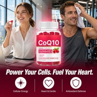 Gummies CoQ10 250mg Oméga 3 Magnésium B12 Santé cardiaque Énergie cellulaire Antioxydant 60 unités
