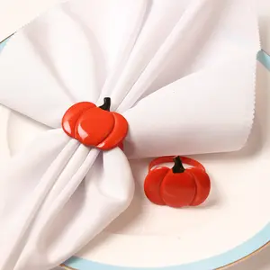 New Orange Pumpkin Napkin Ring Orange Fruit Napkin Clasp Paper Napkin Ring