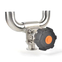 Vanne à membrane manuelle de type U à 3 voies en acier inoxydable sanitaire SS316L poli miroir Port de 1 "serré/soudé/connexion filetée