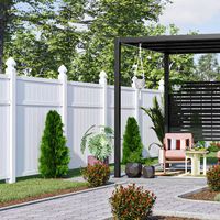 White Vinyl Fence Pvc Panels amd Picket Privacy 6x8 Feet Tall Plastic Front Yard Fence