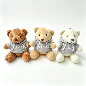 Portachiavi in Peluche a Forma di <span class=keywords><strong>Orsetto</strong></span> <span class=keywords><strong>con</strong></span> Logo Personalizzato Ricamato, in Cotone PP, Antistress, <span class=keywords><strong>con</strong></span> Cappuccio e T-shirt, Mini Ciondolo Imbottito di Alta Qualità - Product Image 2