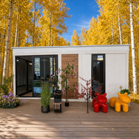 Cabane modulaire préfabriquée de 20 pieds avec porte vitrée pour bureau à domicile, suite d'hôtes ou jardin