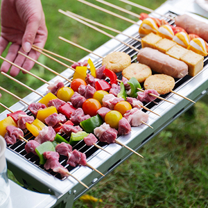 فرن شواء منزلي محمول خارجي مع موقد فحم قابل للطي كباب لوازم للشواء - Product Image 4