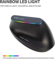 DELUX M618C Souris ergonomique sans fil noire Souris verticale silencieuse 2.4G avec récepteur USB