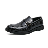 Mocassins à enfiler pour homme, grande taille, tendance automne, style vintage, mode coréenne, boucle britannique, imprimés animaliers, bout pointu, dessus en PU