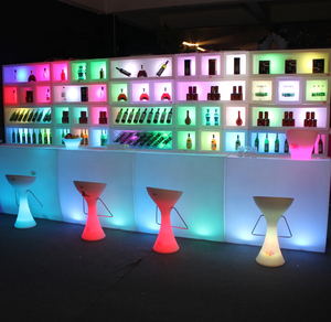 Glow Led Mobiele Barteller Sets Draagbare Rechte Bartafels Verlicht Beweegbare Rechte Combo Bar Plank - Product Image 5