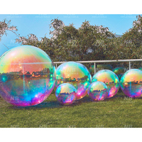 Ballon miroir sphérique géant flottant en PVC imperméable pour événements extérieurs, décorations de fête, Noël - Grand ballon miroir gonflable brillant
