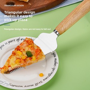 Set Pizza <span class=keywords><strong>2</strong></span> Pezzi: Paletta Pizza con Manico in Legno e Rotella Tagliapizza in Acciaio Inossidabile a Singola Ruota, Strumento Divisore per Pasta - Product Image 3