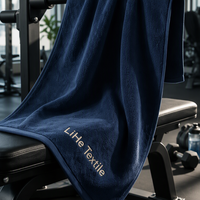 Serviette de luxe LiHe 100% coton brodée, toutes couleurs, boucles moelleuses, haute absorption d'eau, serviette de luxe pour la salle de sport, les sports et le bain