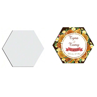 Sous-verre hexagonal vierge pour sublimation, personnalisable, 4 pouces, en MDF, avec dos en liège antidérapant, pour projets DIY, revêtement brillant, écologique HC