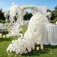 Hete Aanbieding Romantische Dromerige Kunstbloemenarrangement Gesimuleerde Witte Lelie Waterval Bloemenwand Hotelbanket
