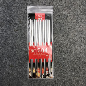 Palillos de acero inoxidable 304, metal hueco, 5 pares, antideslizantes, resistentes al calor, para uso doméstico - Product Image 3