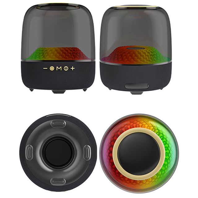 Portable Battery Waterproof Memory Card Support APP 360 Degree Sinking Subwoofer Wireless Speaker for TV with Colorful RGB Light