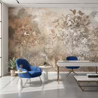Papier peint mural moderne en relief, imperméable, paysage tropical, feuilles botaniques, facile à installer soi-même, pour le mur du salon