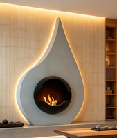 Poêle à granulés de bois élégant et original, autoportant, au design artistique courbé, pour chauffage au feu de bois véritable, décoration contemporaine