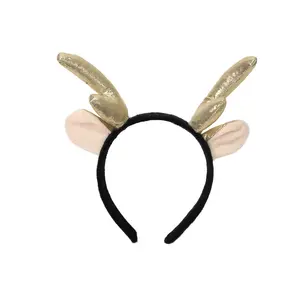 Halloween Animal Cosplay Costume Accessories Gold Dragon Horn Headband