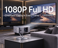 Mini projecteur intelligent à courte focale 6000 Lumens Android 14 Correction automatique de la distorsion trapézoïdale Haut-parleur intégré 50-150 pouces pour films à domicile