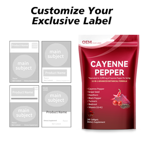 Usine OEM/ODM : Emballage personnalisé, plusieurs designs d'étiquettes – Capsules molles de piment de Cayenne – Soutien pour les veines, le cœur et les vaisseaux sanguins - Product Image 2