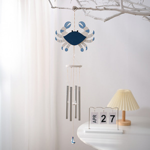 Mediterranean Wind Chime Metal Tube Ornament <b>Crab</b> Starfish Design Home Decor Balcony Hanging Decoration - Product Image 3