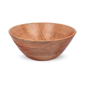 Bol à <span class=keywords><strong>salade</strong></span> en bois d'acacia Design rustique Plat de service pour les salades de fruits Mariages Fêtes Décoration intérieure et cadeaux de pendaison de crémaillère - Product Image 1