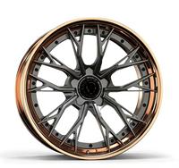 Jantes Degong forgées sur mesure en une seule pièce, finition Gunmetal Mesh avec liseré bronze pour BMW Mercedes