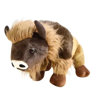 그린마트 도매 야생 들소 봉제 인형 동물 황소 버팔로 소 야크 봉제 장난감 시뮬레이션 동물 장식