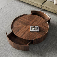 Table basse ronde classique en bois, ensemble de tables basses modernes pour salon, style rétro, table centrale design pour la maison