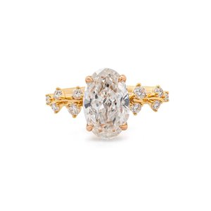 Bague ajustable en argent sterling 925 avec diamant, bijou élégant et raffiné, au lueur éclatante et finition rhodiée - Product Image 1