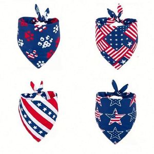 Custom Patriotic American Flag Dog Bandanas, 4Th of July Holiday Festival <b>Accessories</b> for Dogs and Cats - Product Image 4