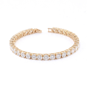 Moissanite Diamond <span class=keywords><strong>Bracelet</strong></span> Round Brilliant Cut <span class=keywords><strong>14K</strong></span> 18K Oro sólido 6mm 0.8ct Mujeres Bangle <span class=keywords><strong>Tennis</strong></span> <span class=keywords><strong>Bracelet</strong></span>