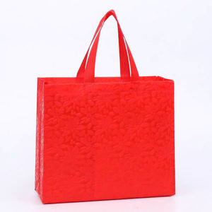 Sac cadeau personnalisé horizontal grand format en non-tissé enduit imperméable noir avec motif flamant rose - Product Image 3