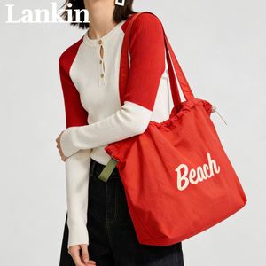 Trendy <b>Large</b> Capacity Nylon <b>Beach</b> <b>Bag</b>, Opening Closure Eco-Friendly Tote, Versatile Summer Travel Shoulder <b>Bag</b> - Product Image 1
