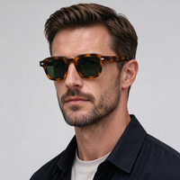 Lunettes de soleil carrées en écaille de tortue TR90 avec logo personnalisé, monture de luxe, qualité vintage rétro pour hommes et femmes
