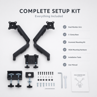 Nouveau support de moniteur à double bras, support pour ordinateur portable compatible avec les écrans de 17 à 32 pouces, réglable à plusieurs angles et personnalisable
