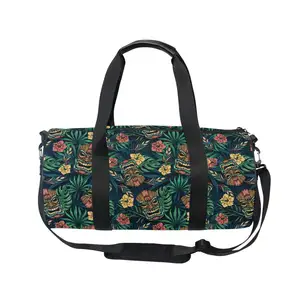 Hawaiian Print Folding Travel Gym Bag Weekend Overnight Custom Duffle Bag Luggage For Women