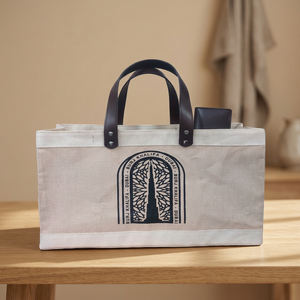 Customized Eco Friendly Jute Tote Bag with Soft Cotton Handles and <b>Drawstring</b> Closure Reusable Medium Size Shopping and Gift Car - Product Image 2