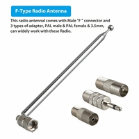 1 ensemble d'adaptateurs d'antenne radio DAB FM télescopiques, récepteur HiFi AV, antenne mini-système, longueur 750 mm, 7 sections, universel