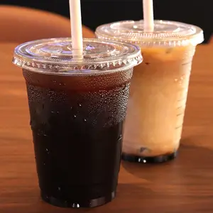 Populair Geval Van 1000 Kristalheldere Plastic Dessertbeker Wegwerp Koffiekopjes Met Deksels