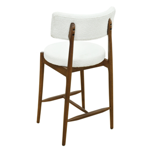 Modern Walnut Counter <b>Stools</b> Set of 2 High Chairs with Backrests for Kitchen Island Breakfast Nook Home Dining Bar <b>Outdoor</b> Use - Product Image 4