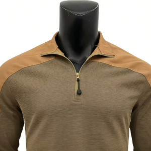 เสื้อพูลโอเวอร์ DF25 Coyote Brown Tactical แบบมีซิป ¼ และแผงตาข่าย ขายส่งจำนวนมากสำหรับผู้ค้าปลีก - Product Image 4