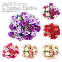 Bouquet de mariée romantique avec roses artificielles de princesse, petites fleurs mélangées et verdure, pour mariage, fête à domicile, accessoire photo, décoration de table