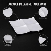 Assiette à apéritif en mélamine de forme carrée